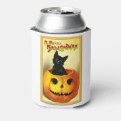 Halloween Kat zit in Jack O Lantern Can Cool Blikjeskoeler (Blikje Achterkant)