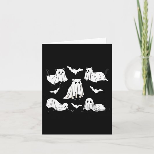 Halloween kat zwarte kat Halloween enge kat boos Kaart (Voorkant)
