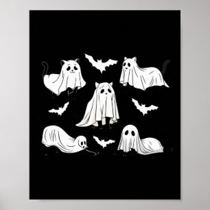 Halloween kat zwarte kat Halloween enge kat boos Poster