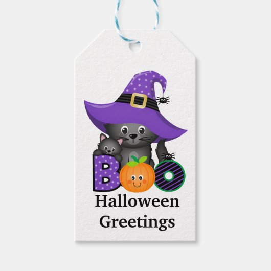 Halloween Katten Cadeaulabel (Voorkant)