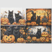 Halloween Katten Collage 1 Decoupage Papier (Voorkant)