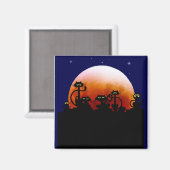 Halloween Katten en Halloween Moon Magnet Magneet (Voorkant / Achterkant)