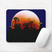 Halloween Katten en Halloween Moon Mousepad Muismat (Met muis)