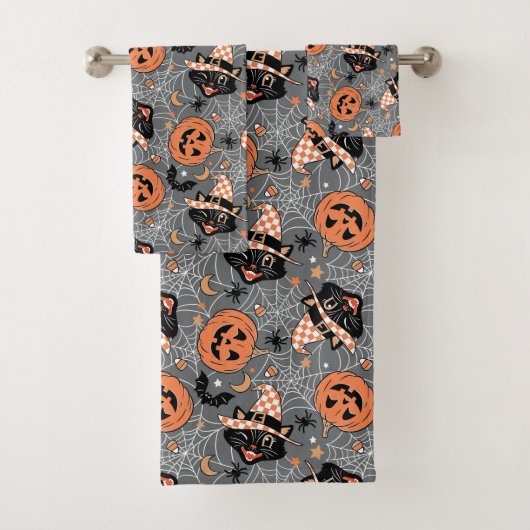  Halloween katten en pompoenen Bad Handdoek (Insitu)