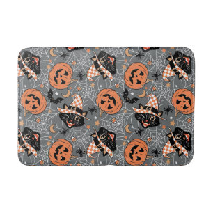 Halloween katten en pompoenen Badmat