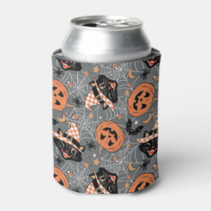 Halloween katten en pompoenen Blikjeskoeler