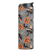 Halloween katten en pompoenen Thermosbeker (Gedraaid links)