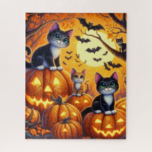 Halloween katten puzzel