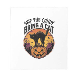 Halloween katten shirt voor spooky kattenliefhebbe notitieblok