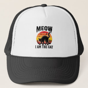 Halloween Katten T-shirt Meow Vintage Zwarte Kat O Trucker Pet