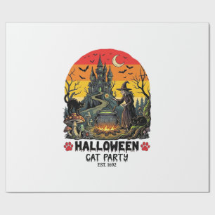 Halloween Kattenfeest Heks Ketel Zwarte Katten Ver Cadeaupapier