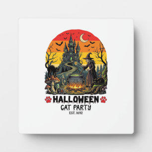 Halloween Kattenfeest Heks Ketel Zwarte Katten Ver Fotoplaat