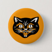 Halloween  kattengezicht ronde button 5,7 cm (Voorkant)