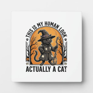 Halloween kattenkostuum Funny Vintage Heksenkat Sh Fotoplaat