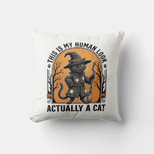 Halloween kattenkostuum Funny Vintage Heksenkat Sh Kussen