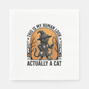 Halloween kattenkostuum Funny Vintage Heksenkat Sh Servet
