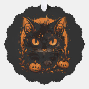Halloween kattenpompoenen ornament kaart