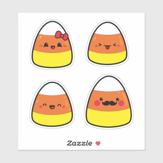 Halloween Kawaii Candy Corn Familie Sticker Pack (Vel)