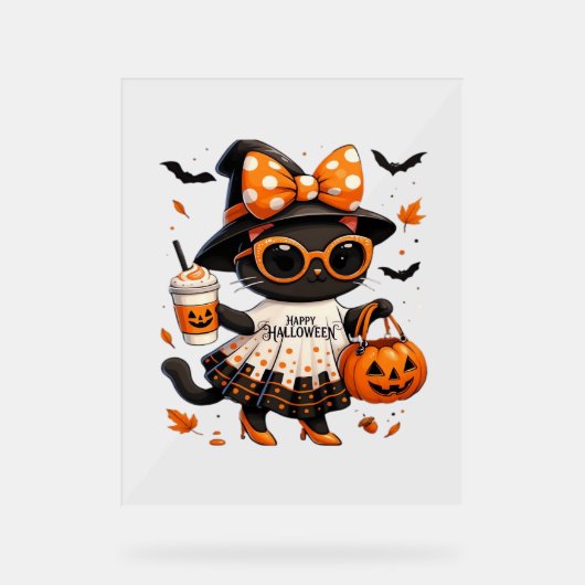 Halloween Kawaii Chat - Chat de sorcière avec Citr (Recto)