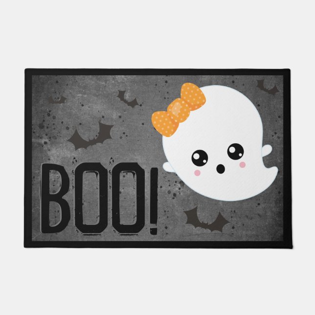 Halloween Kawaii Ghost Welkom Deurmat (Voorkant)