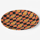 Halloween Kawaii Jack-o-lantern Argyle Papieren Bordje (Gekanteld)