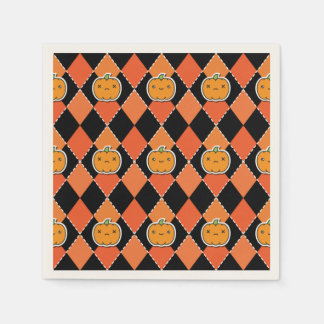 Halloween Kawaii Jack-o-lantern Argyle Servet