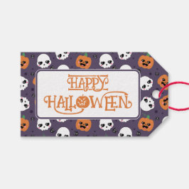 Halloween Kawaii Patroon Cadeaulabel