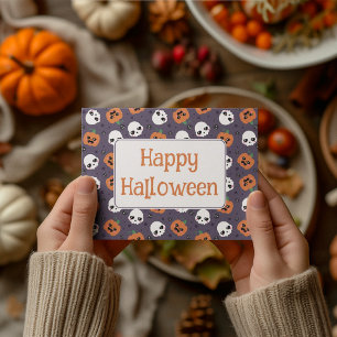 Halloween kawaii patroon feestdagenkaart