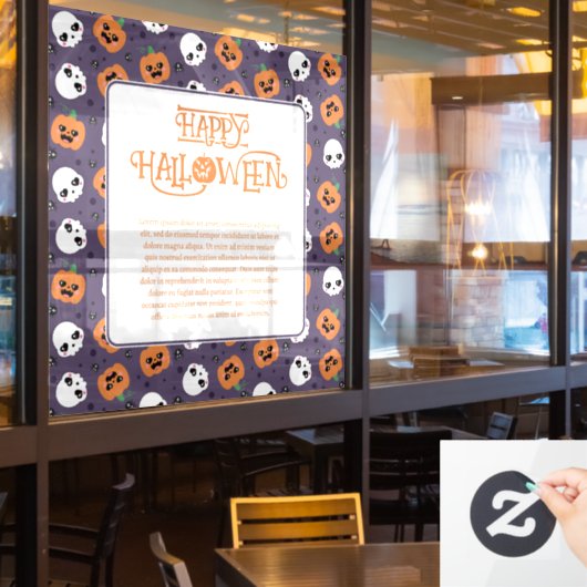 Halloween kawaii patroon raamsticker (Restaurant Raam)