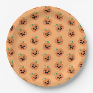 Halloween Kawaii Pompoenen Patroon Papieren Bordje