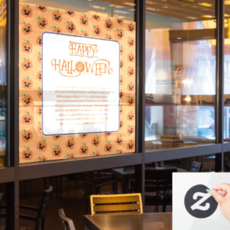 Halloween Kawaii Pumpkins Patroon Raamsticker