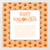 Halloween Kawaii Pumpkins Patroon Raamsticker (Vel)