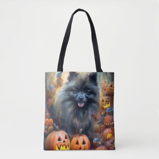 Halloween Keeshond met Pumpkins Scary Draagtas (Voorkant)