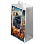 Halloween Keeshond met Pumpkins Scary Klein Cadeauzakje (Voorkant Gekanteld)