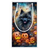 Halloween Keeshond met Pumpkins Scary Klein Cadeauzakje (Voorkant)
