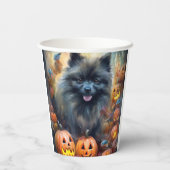 Halloween Keeshond met Pumpkins Scary Papieren Bekers (Achterkant)