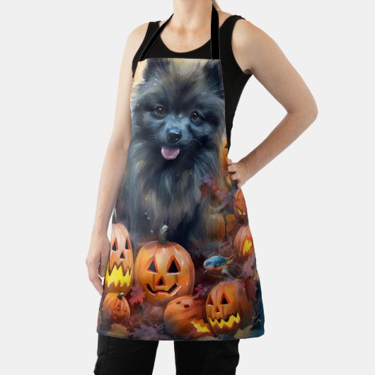 Halloween Keeshond met Pumpkins Scary Schort (Insitu)