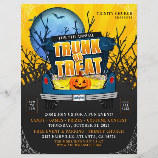 Halloween Kerk Trunk of Treat Event Flyer (Voorkant)