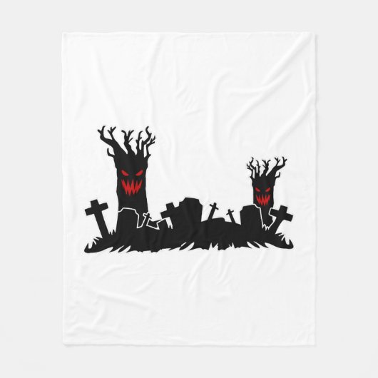 Halloween Kerkhof Fleece Deken (Voorkant)