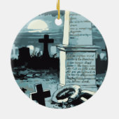 Halloween, kerkhof met graven Keramisch Ornament (Achterkant)