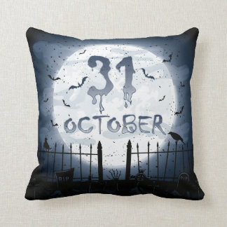 Halloween kerkhofscènes 31 oktober kussen
