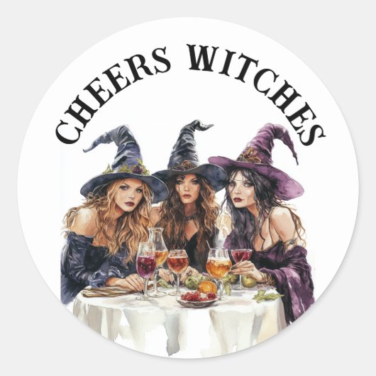 Halloween Kerst Witches Meidenavondje uit Ronde Sticker (Voorkant)