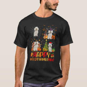 Halloween KerstBichon Frise Dog Halothanksm T-shirt