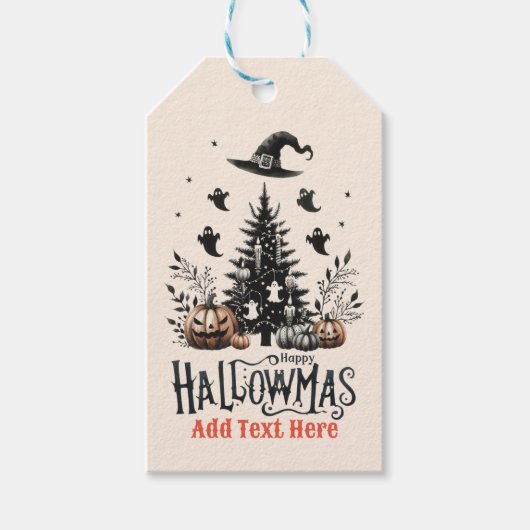 Halloween kerstmashup cadeaulabel (Voorkant)