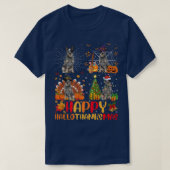 Halloween Kerstmis Funny Blue Heeler Dog Halotha T-shirt (Design voorkant)