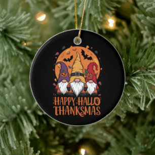 Halloween Kerstmis Gelukkig HalloBedanktMas Gnomen Keramisch Ornament
