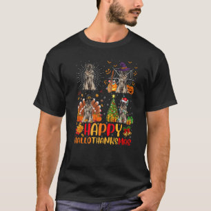 Halloween Kerstmis Schnauzer Dog Hanksmas T-shirt