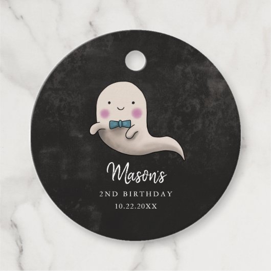 Halloween Kids Verjaardagsfeestje Bow Stropdas Gho Bedankjes Labels (Voorkant)