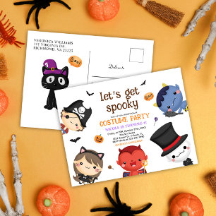 Halloween Kids Verjaardagskostuum Party Schattige  Uitnodiging Briefkaart