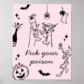 Halloween Kies uw Poison Cocktail Sign Poster (Voorkant)